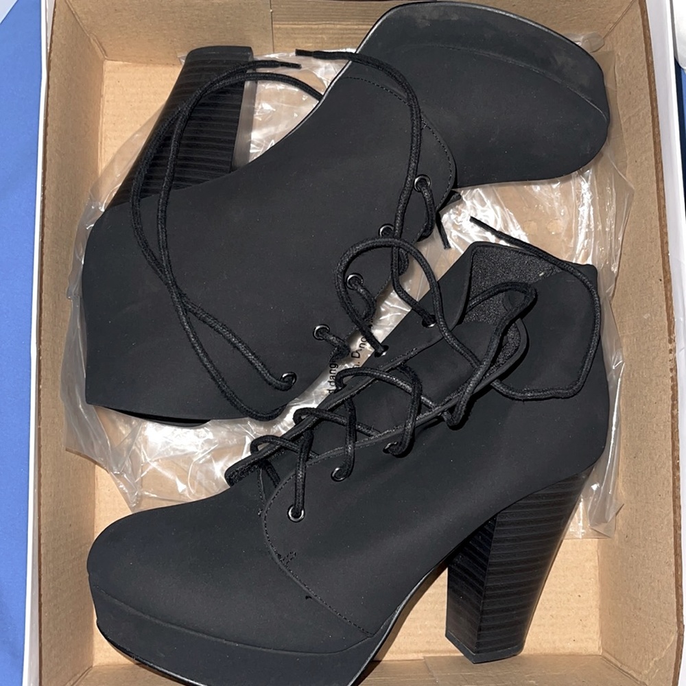 Black laced booties